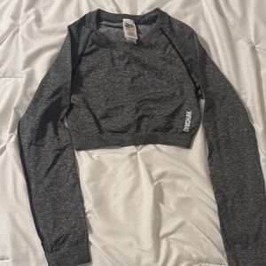 Gymshark Charcoal Long Sleeve Crop Top